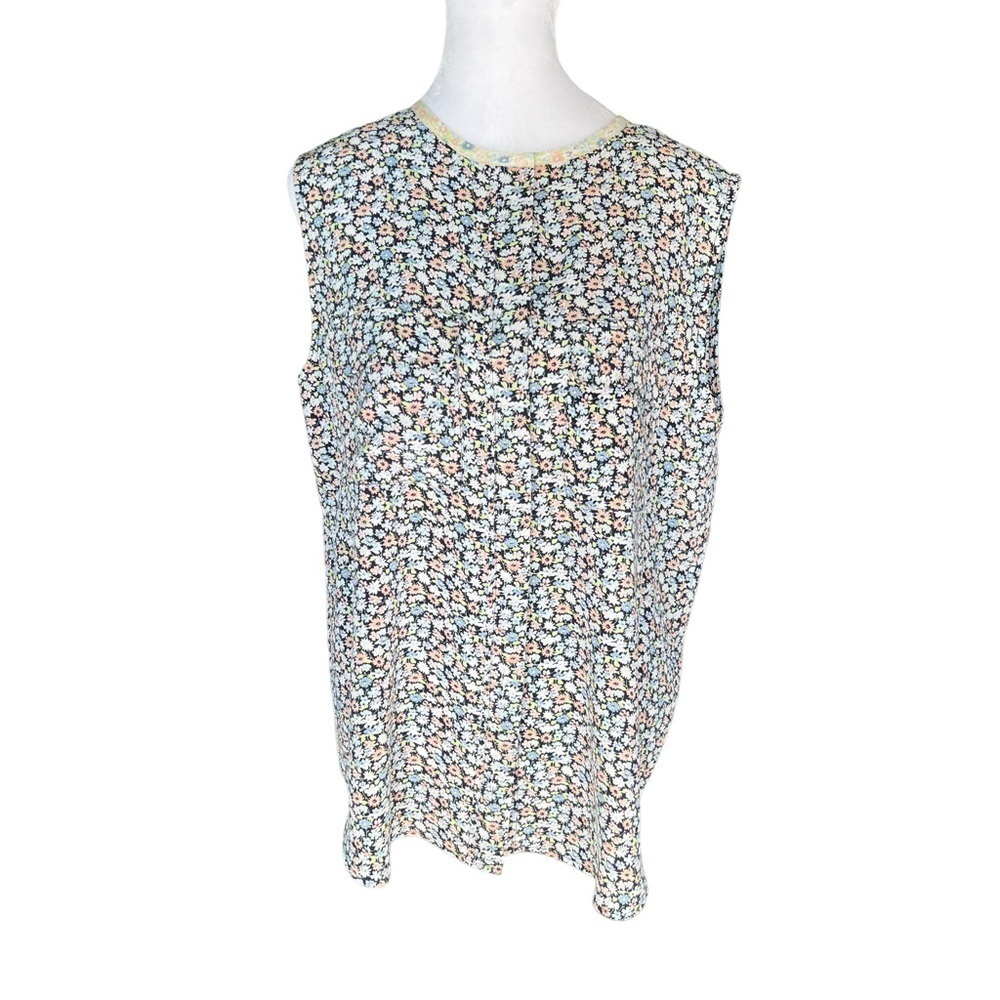 Equipment - Sleeveless Floral Button Down Silk Blouse Sz M